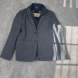 Burberry Brit Navy and Gray Quilted Jacket men’s Medium - zip out “vest”